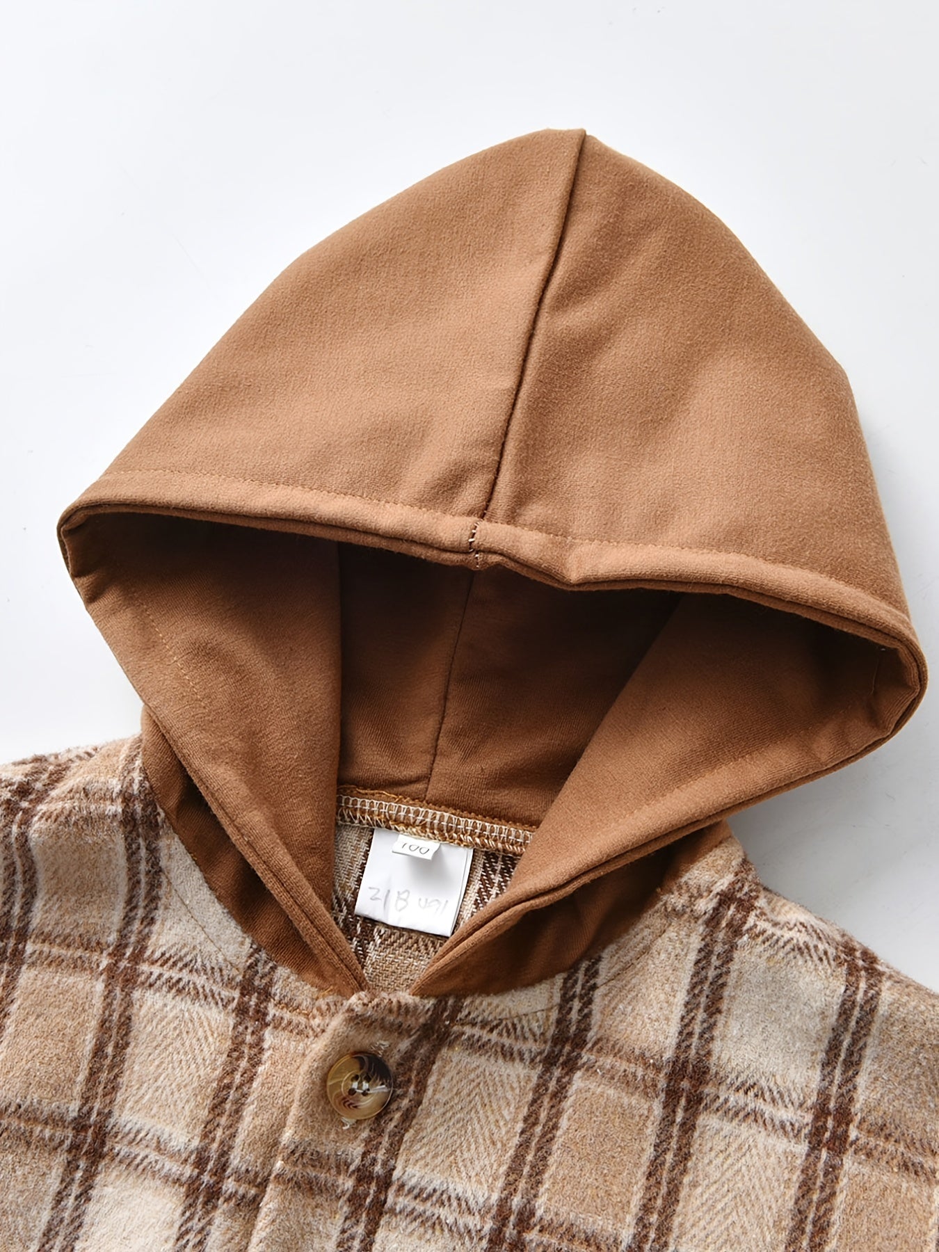 Boys Plaid Hooded Shirts for Autumn/Winter