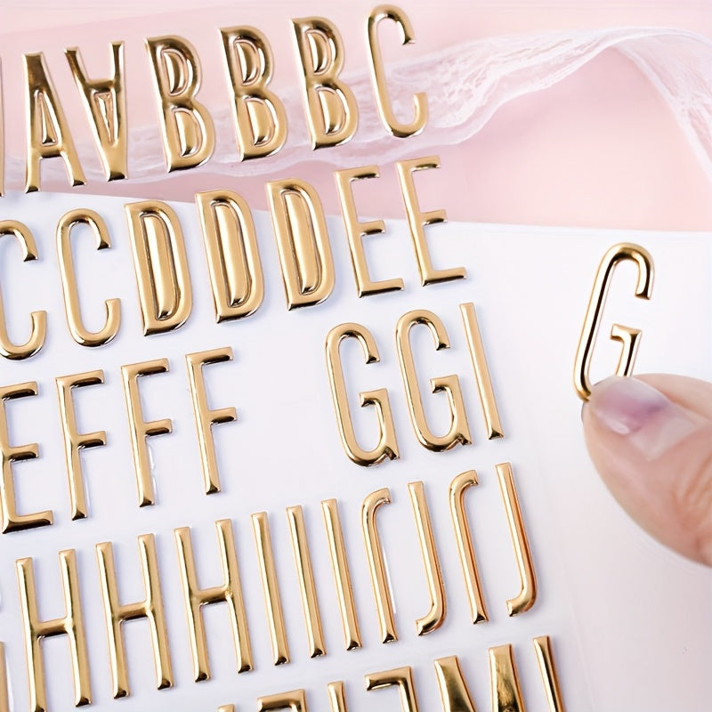 3D Golden Foil Letter & Number Stickers Self Adhesive Cut Outs DIY Crafts