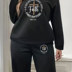 Women's Plus Leopard Print Fleece Lounge Set