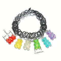 Girls 6 Bear Pendant Necklace Gift For Children Kids Accessories