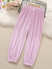 Girls' Breathable Thin Jogger Pants Long Length