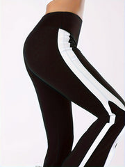 High Waist Flared Yoga Pants Contrast Bell Bottom Pants Women's Activewear
