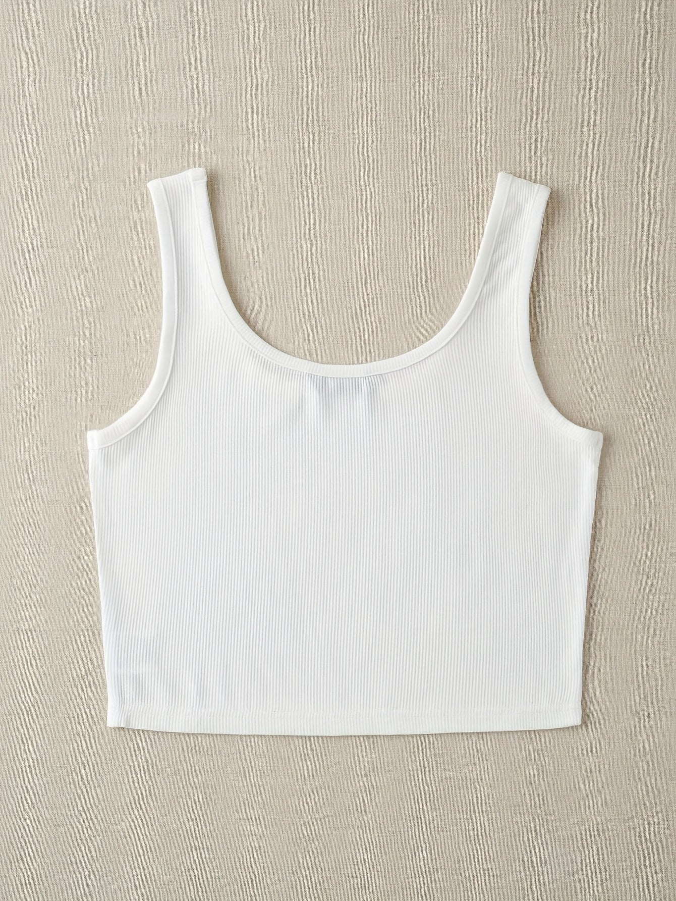 Women's Ribbed Racerback Cropped Sports Tank Top Sleeveless