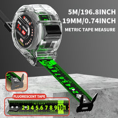 Tape Measure Fluorescent Green Double sided High Precision Waterp