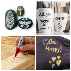 Permanent Paint Pens 2 Pack Medium Tip Waterproof Marker Pen for Metal Rock Wood