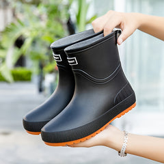 Women's Waterproof Medium Rain Boots Comfortable Outdoor Garden Work Boots