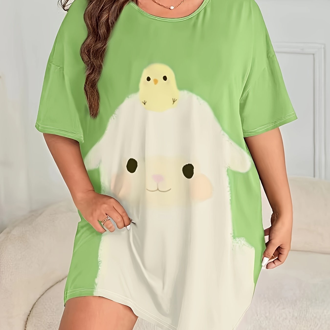 Alpaca & Chicken Print Nightdress