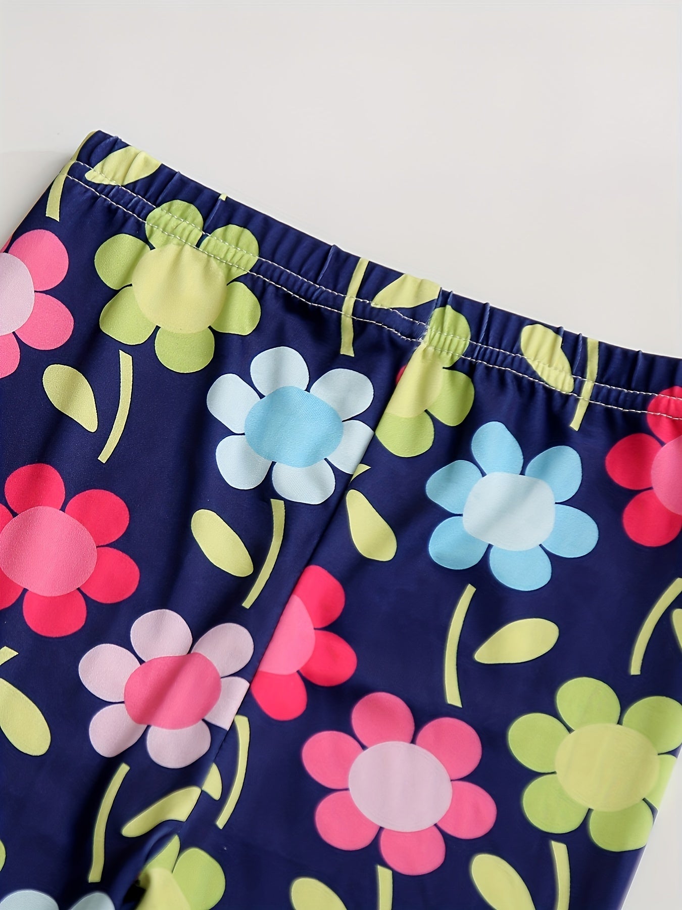 3pcs Girls Pattern Print Leggings Set for Summer Kids Children