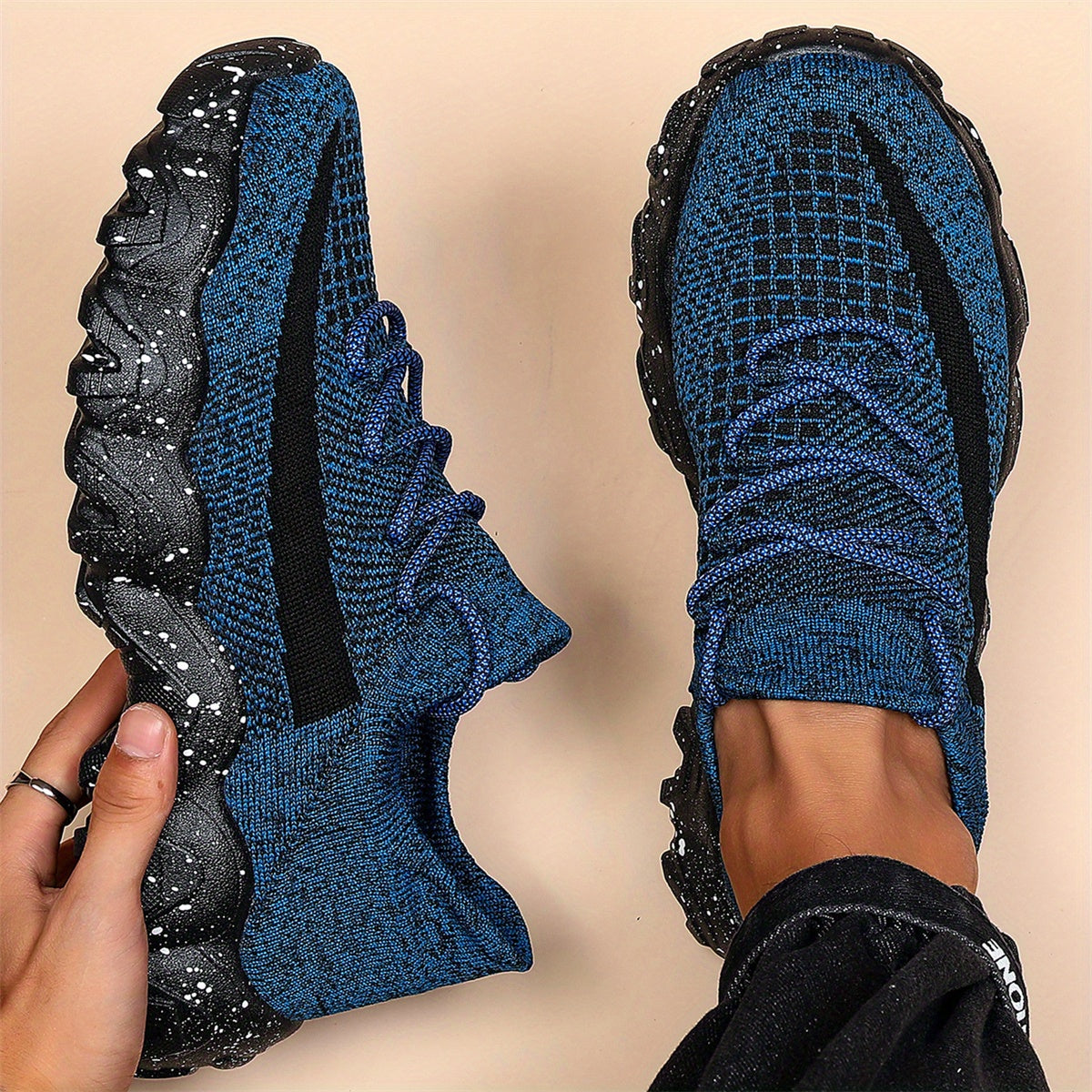 Men's Lightweight Knit Sports Sneakers Non Slip Running Shoes