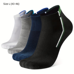 4 Pairs Warm Men's Ankle Socks Moisture Wicking Deodorant Size 43 46