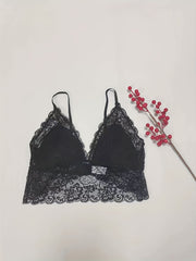 Sexy Bralette Floral Jacquard Lace Longline Bra