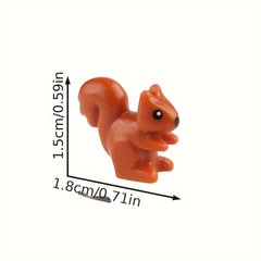 5pcs Small Particle Building Blocks Little Rabbit Squirrel Farm Scene