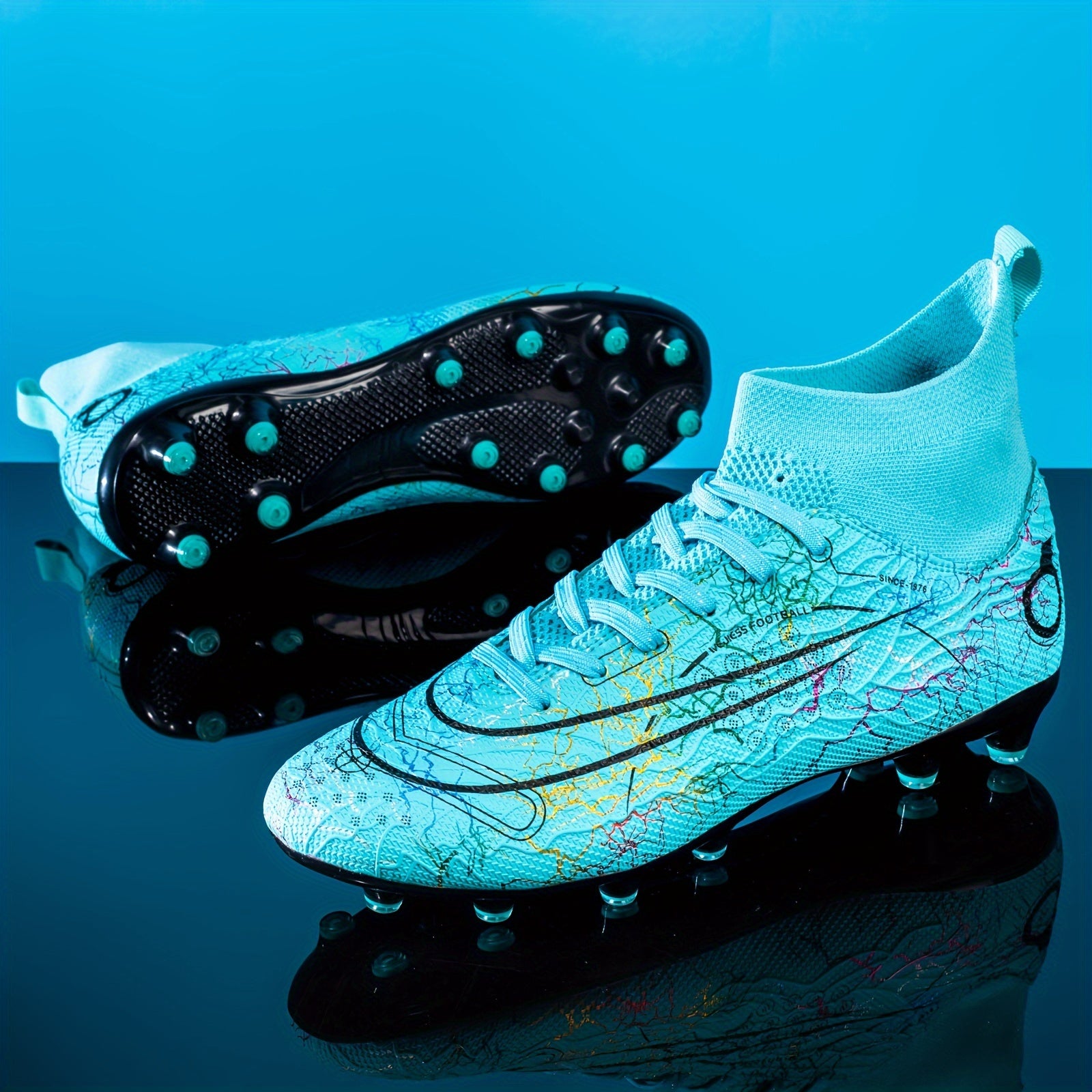 Boy's High Top AG Football Cleat Non Slip Soccer Shoes
