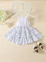 3pcs Girls Polka Dot Top & Dress Set with Headband