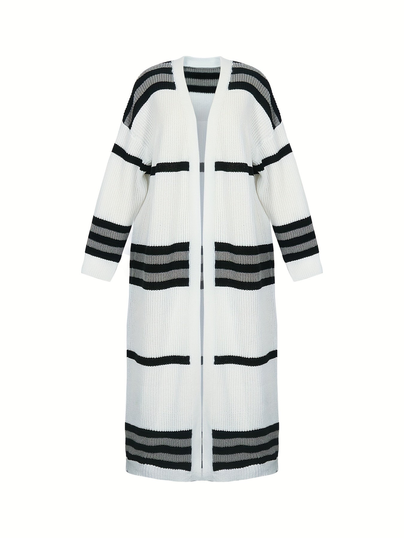 Colorblock Stripe Print Cardigan