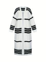 Colorblock Stripe Print Cardigan