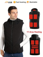 Men's Rechargeable Heated Vest for Outdoor Activities
