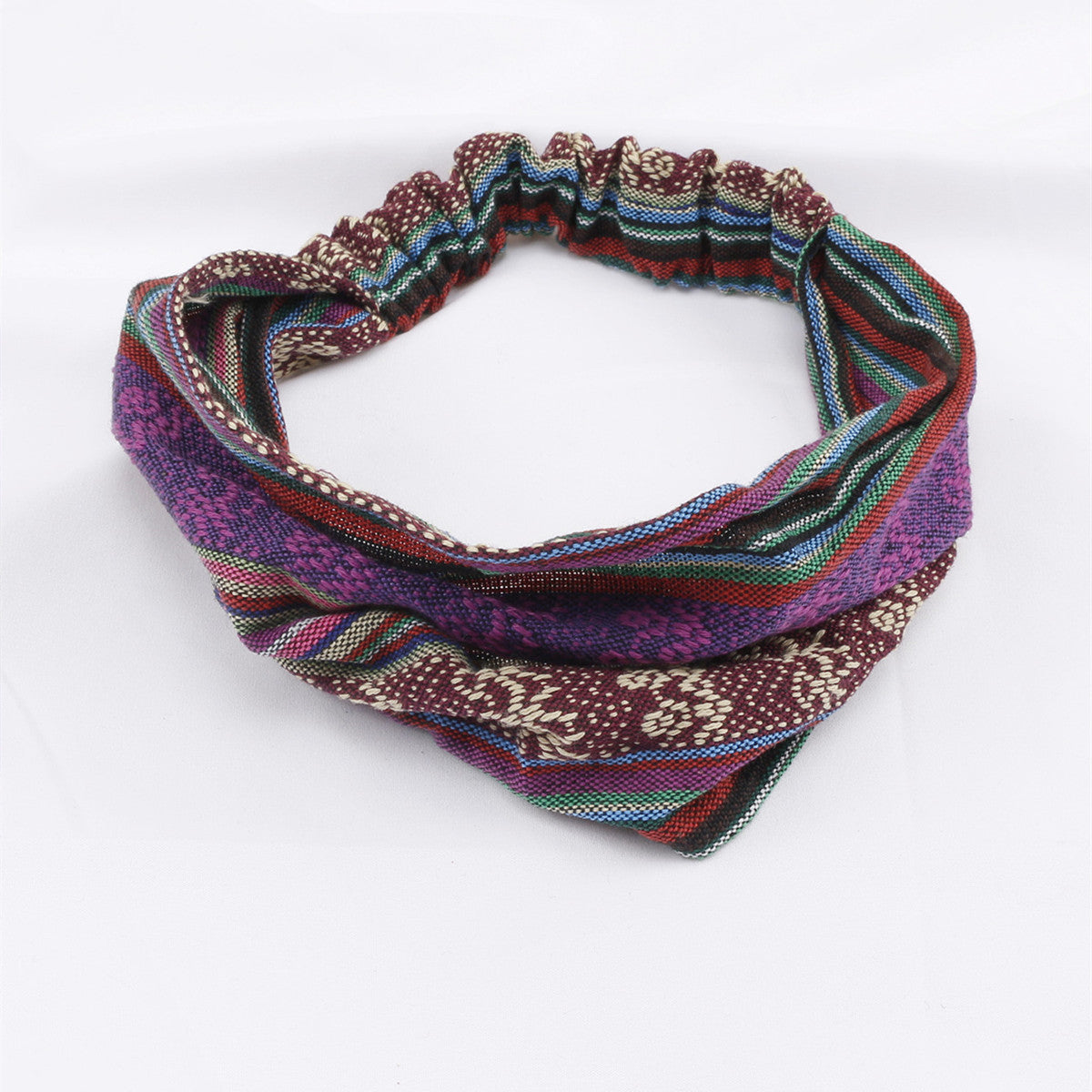 Fabric Retro Pattern Hairband Wide Turban Casual Ethnic Style Headband