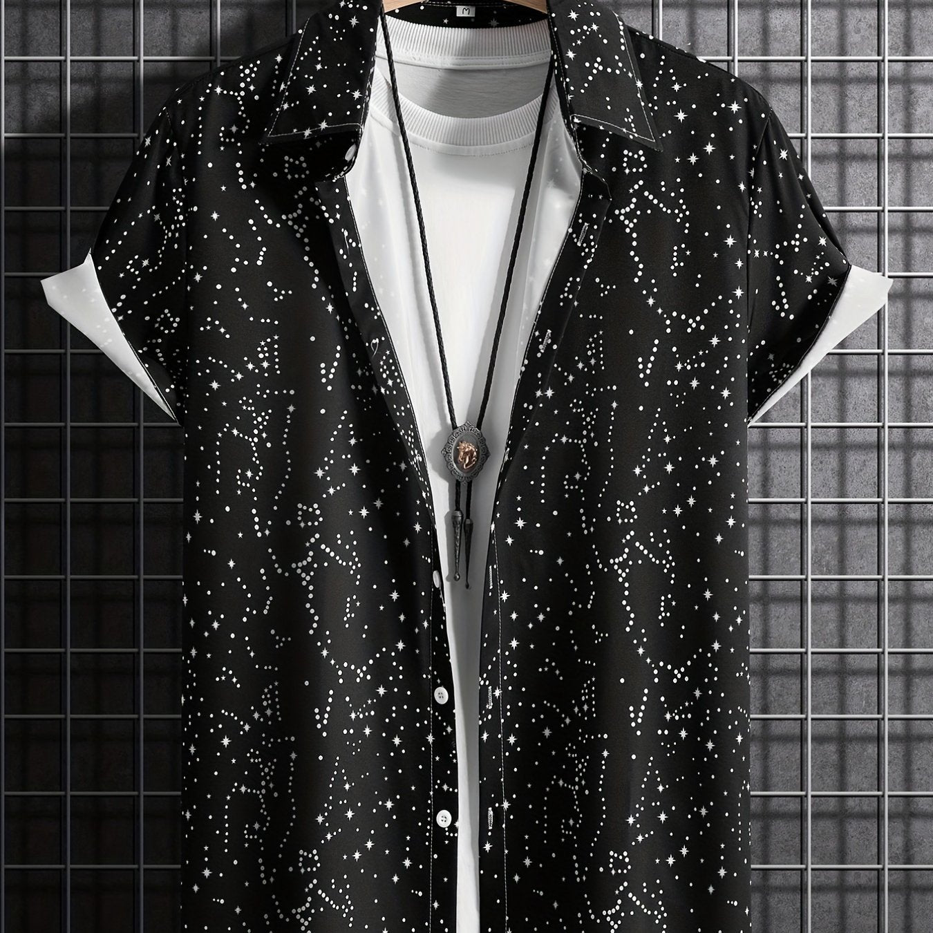 Milky Way Pattern Hawaiian Shirt Men's Casual Short Sleeve Shirt