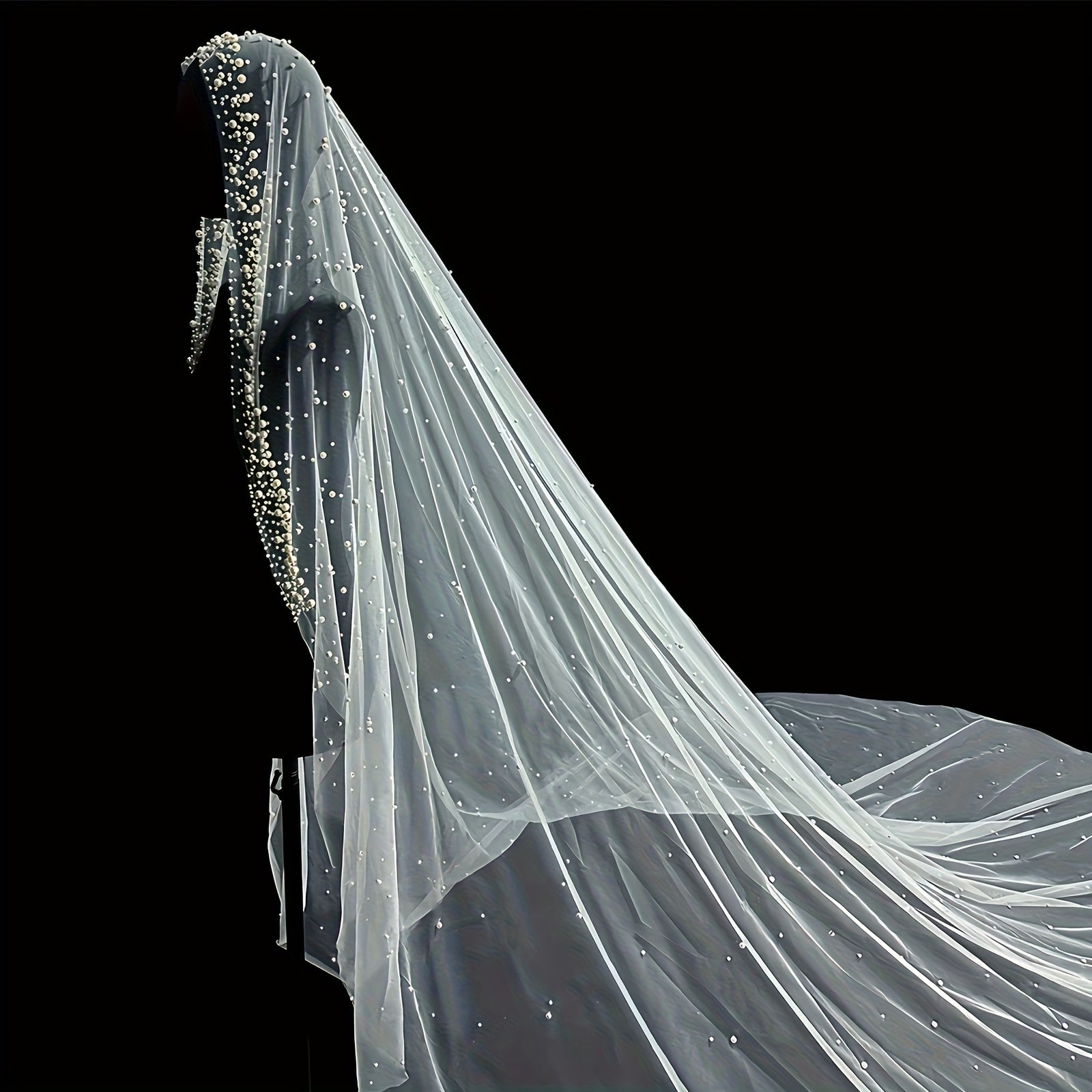 Royal Palace Bridal Veil 3.5m Long with Beaded Embellishments