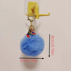Rabbit Fur Ball Keychain for Purse Bag Pendant