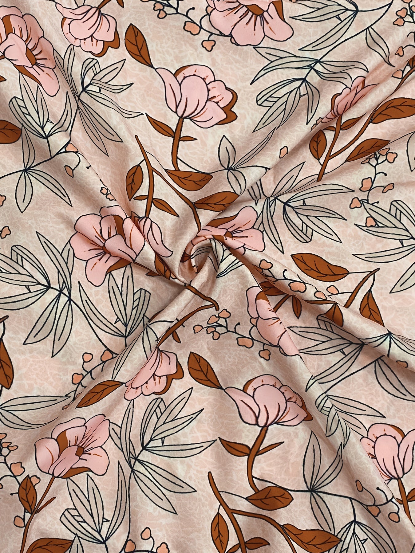 Women's Floral Print Maxi Smock Dress