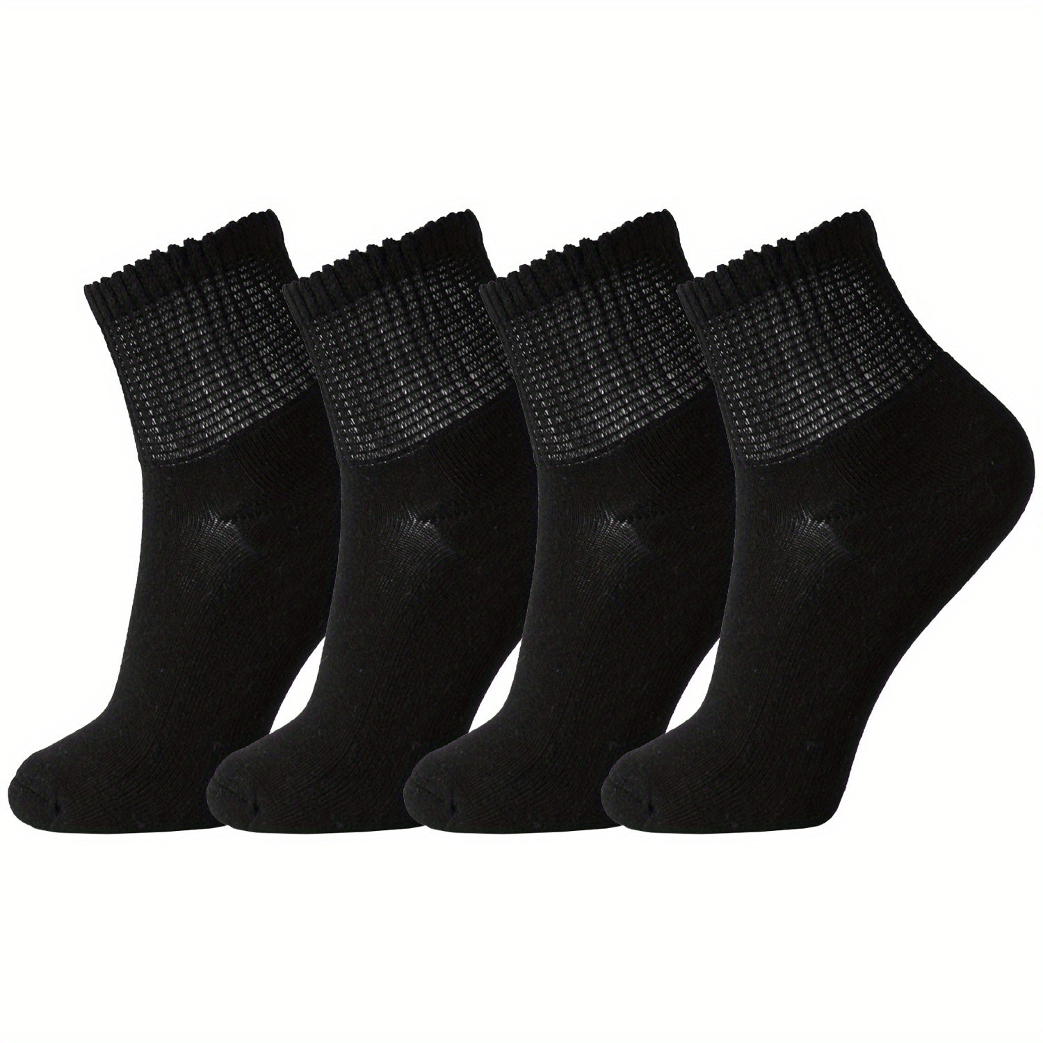 4 Pair Bamboo Non-Binding Diabetic Ankle Socks