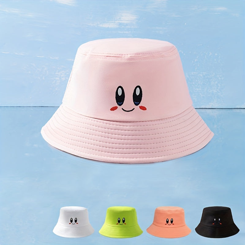 Embroidery Reversible Bucket Hat Candy Cartoon Basin Hat Sunscreen Fisherman Cap