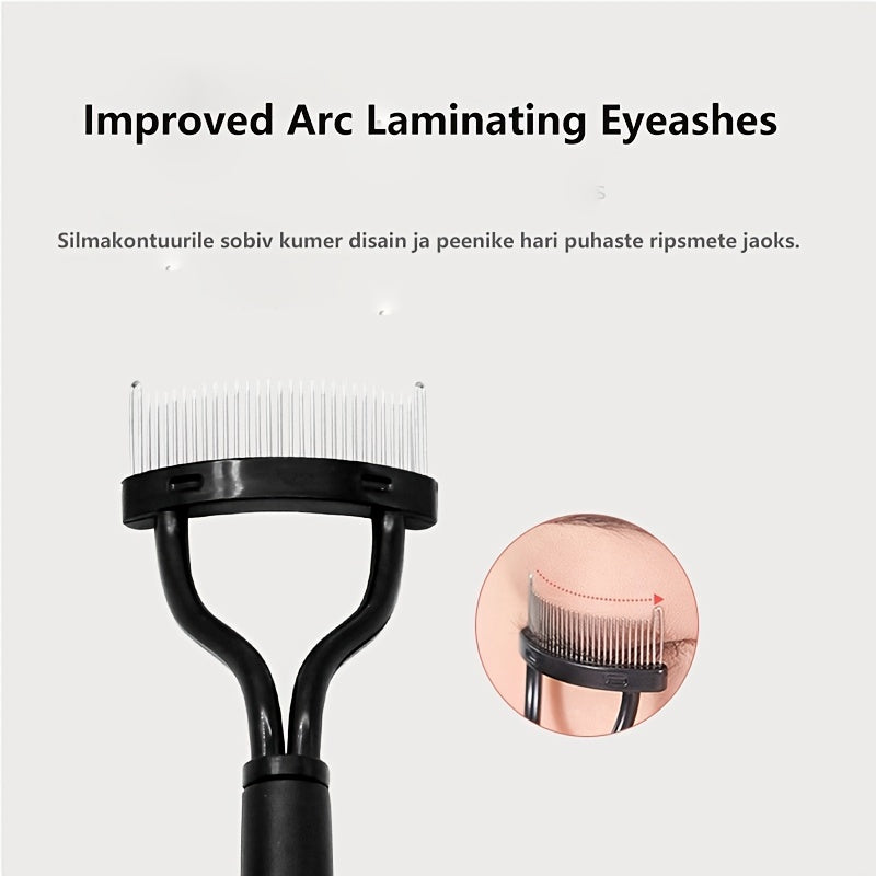 Portable Metal Eyelash Curler w/ Foldable Brush for Makeup Curl & Beauty