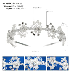 Faux Pearl Crystal Flower Hairband Headband