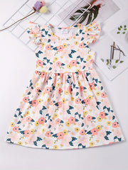 Toddler Girls Ruffled Sleeves Princess Dress For Party Kids Summer Clothes