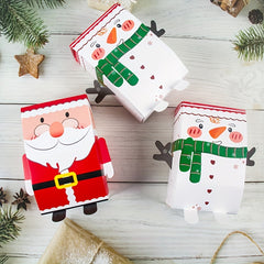 5pcs Christmas Tree Santa Snowman Candy Boxes Gift Bags Xmas Decor
