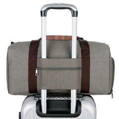 Solid Canvas Travel Bag Telescoping Handle Duffel Bag