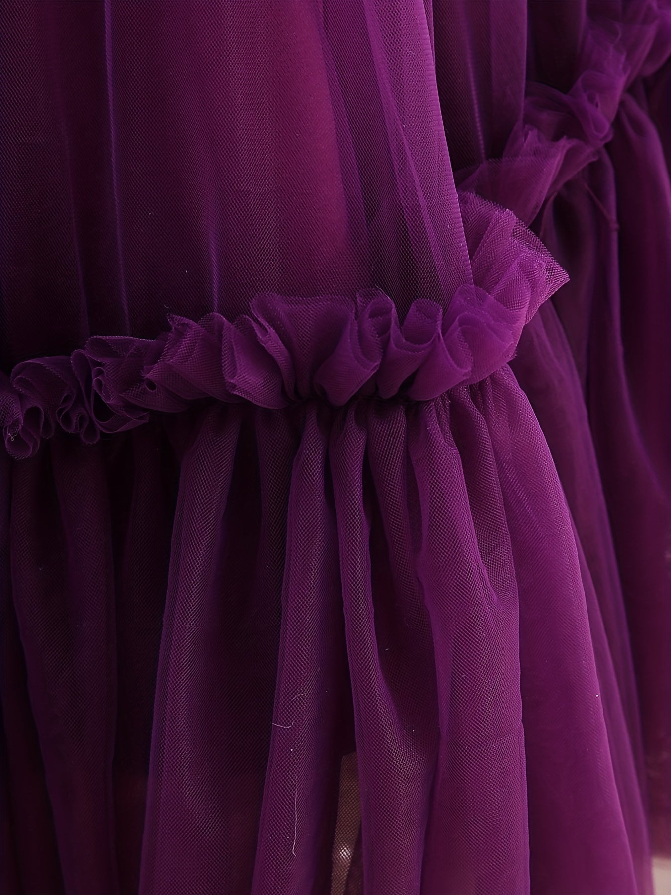 Girl's Princess Dress Ruffle With Tulle Skirt for Party Wedding Pageant Ceremony