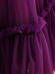 Girl's Princess Dress Ruffle With Tulle Skirt for Party Wedding Pageant Ceremony
