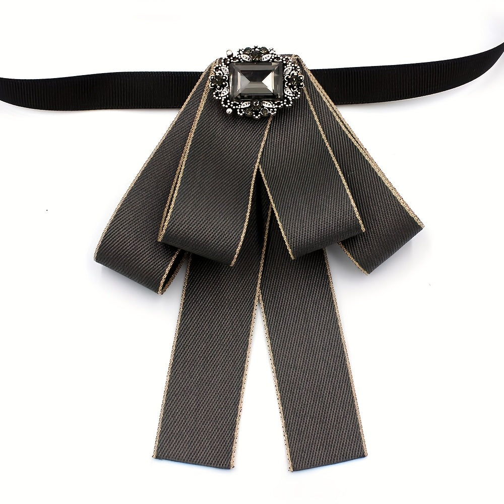 Crystal Decor Pre-tied Bow Tie for Women