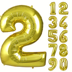 40 Inch Light Golden 0 9 Number Birthday Party Balloons Set