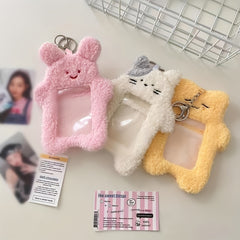 Cartoon Plush Photocard Holder ID Card Cover Protective Case