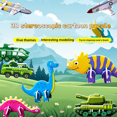 50pcs 3D Dinosaur Puzzle DIY Educational Toys for Parties & Graduations