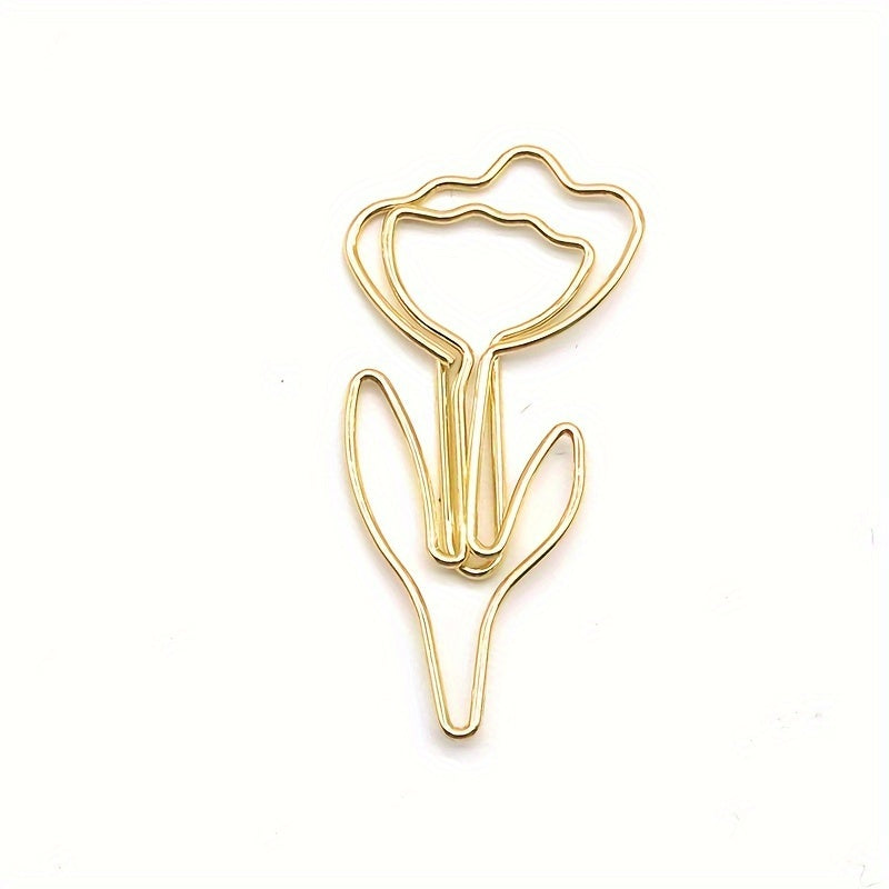 100pcs Flower Paper Clip Special Shaped Creative Pin Cartoon Paper Clip