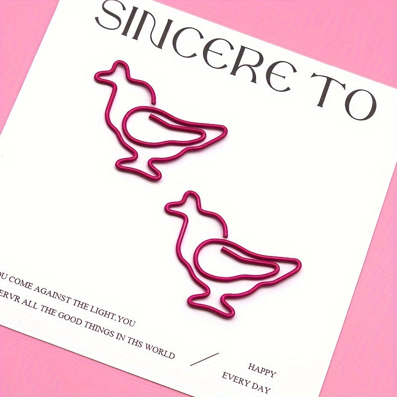 10pcs Chicken Shaped Paper Clips Colorful Push Pins Stationery Clips