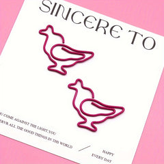 10pcs Chicken Shaped Paper Clips Colorful Push Pins Stationery Clips