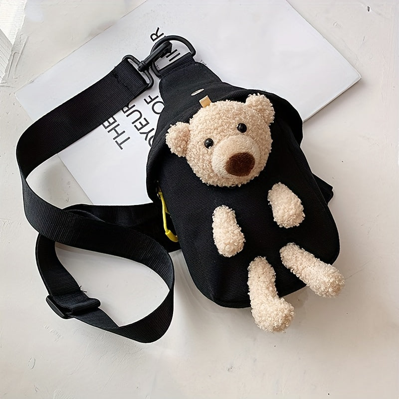 Kids Cartoon Bear Chest Bag Mini Canvas Coin Purse
