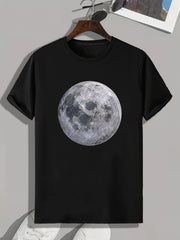 Moon Print Men's Graphic T shirt for Summer
