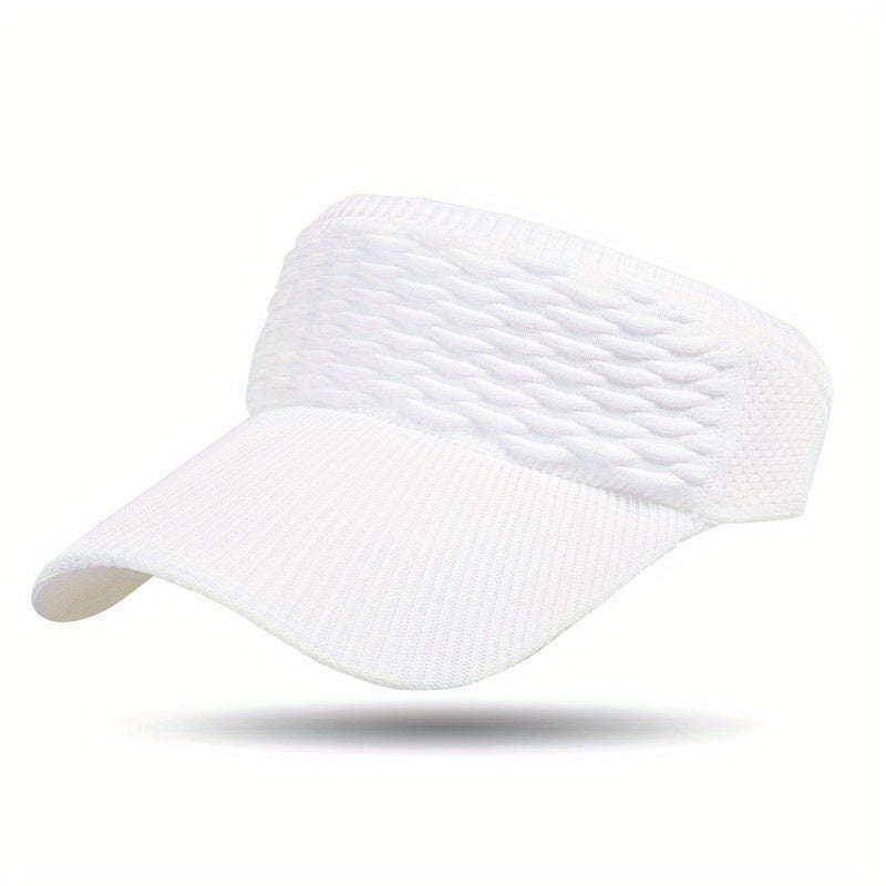 Pleated Knit Visor Hat for Women UV Protection Breathable Baseball Cap