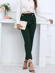 High Waist Straight Leg Trouser Casual Pants for Women