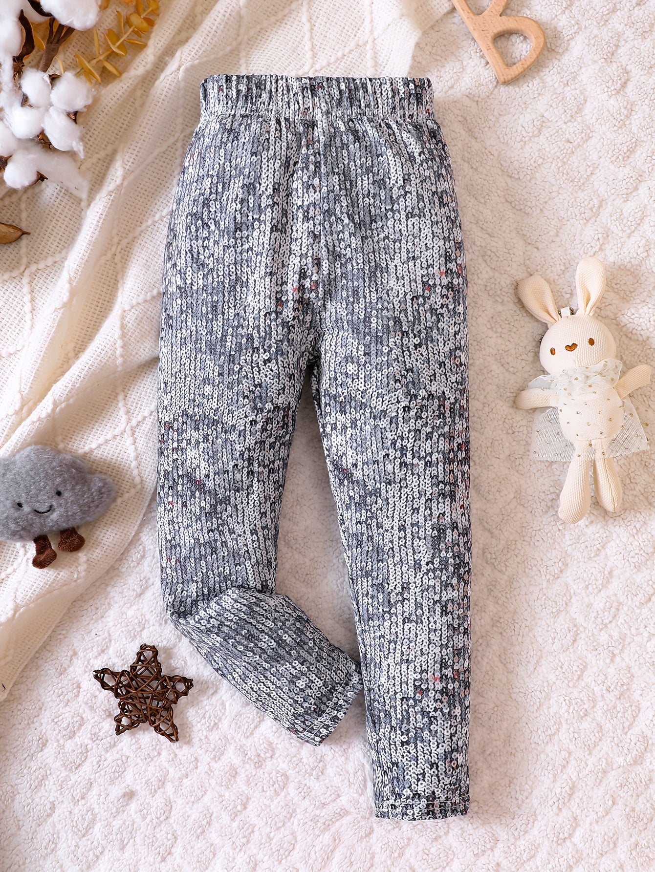 Girls Stylish Stretch Leggings with Cow Leopard Houndstooth Print