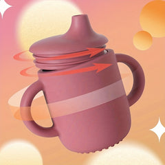 Eco Friendly Silicone Toddler Cups - Spill Proof Sippy Cup with Straw Lid