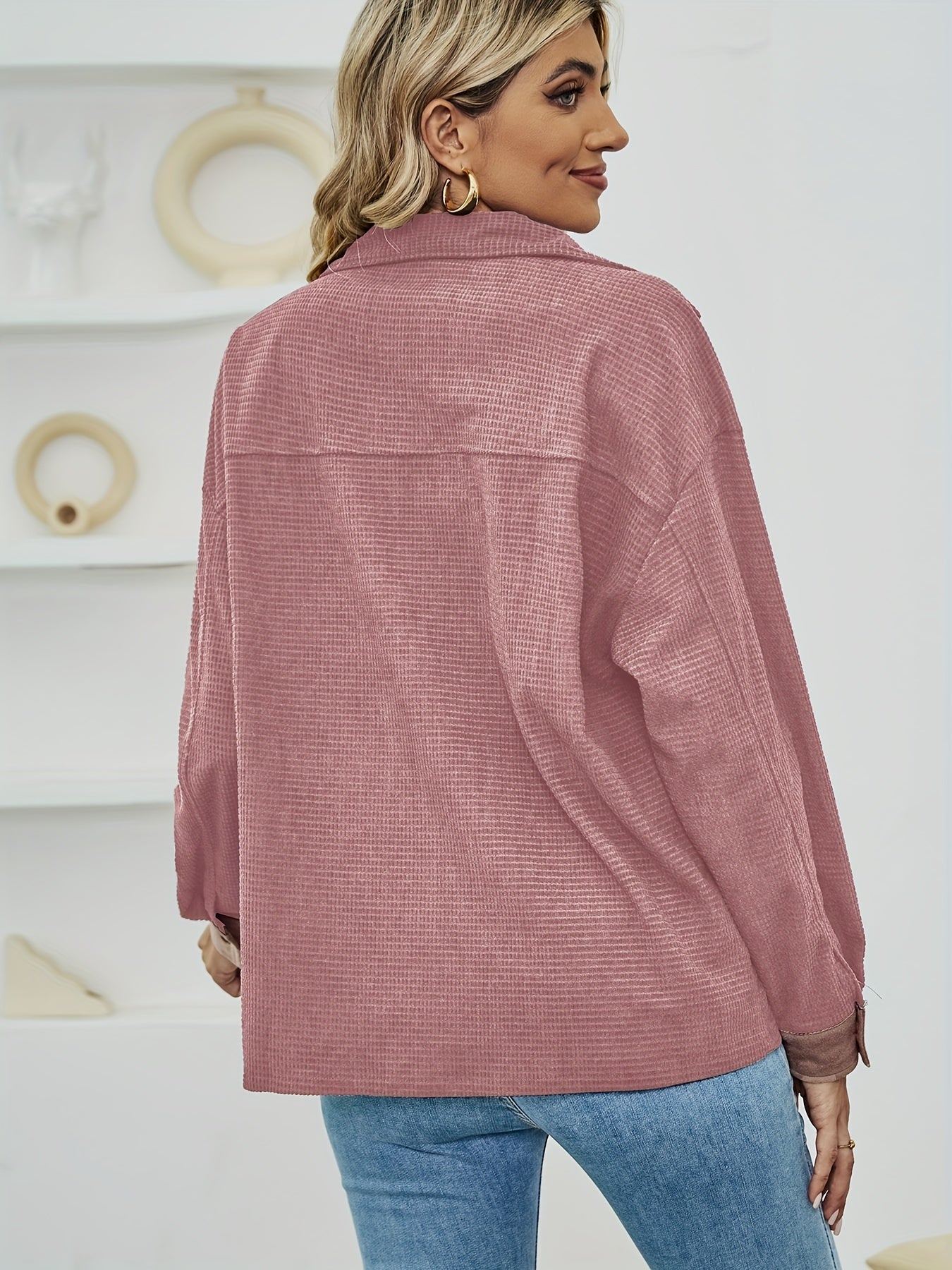 Plaid Button Jacket Women's Clothing