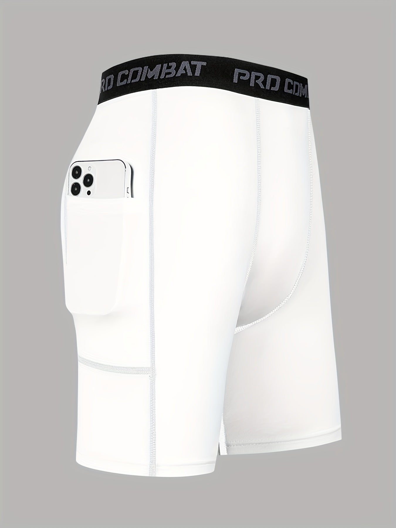 Men's Compression Shorts With Pocket Moisture Wicking Base Layer